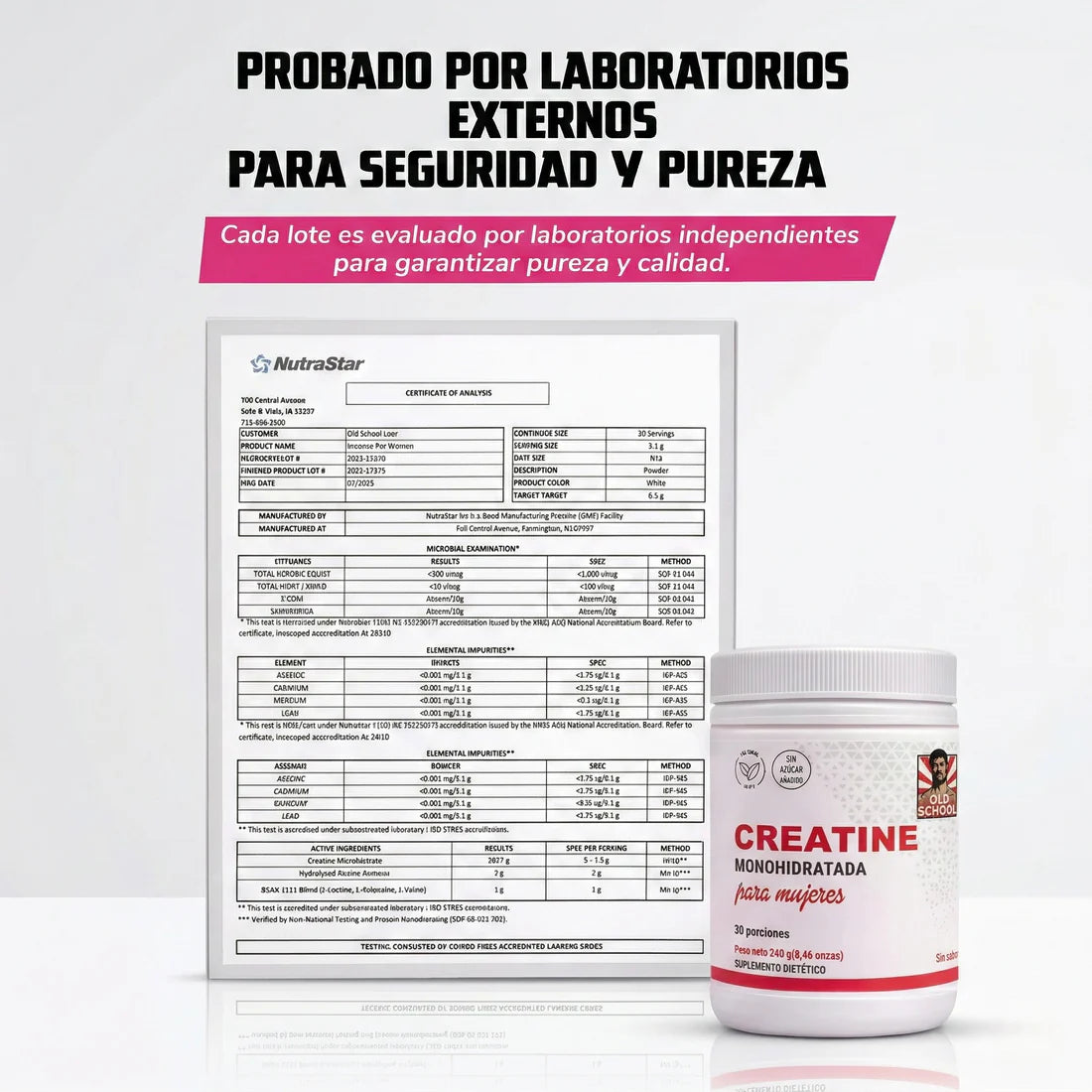 Old School Creatina Monohidratada Para Mujer