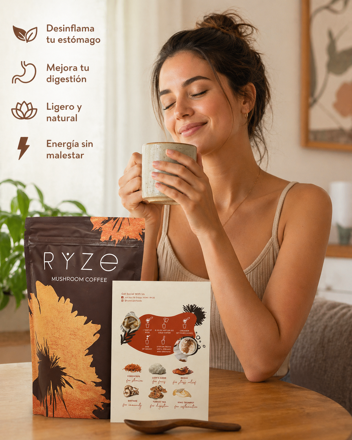 RYZE Mushroom Coffee – Ligero para tu estómago, poderoso para tu bienestar