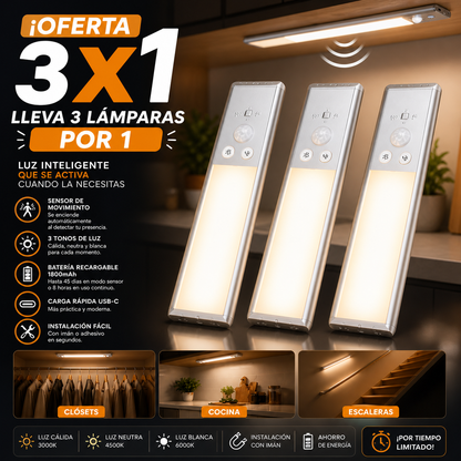 💡 Ilumina tu hogar sin cables (Pack de 3 lámparas inteligentes)