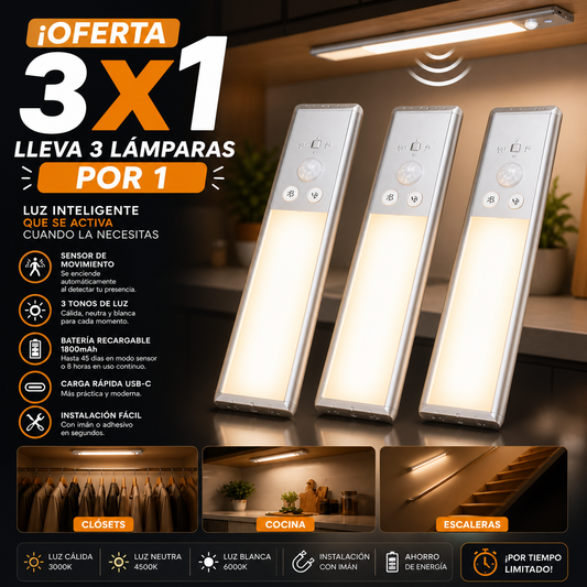 💡 Ilumina tu hogar sin cables (Pack de 3 lámparas inteligentes)